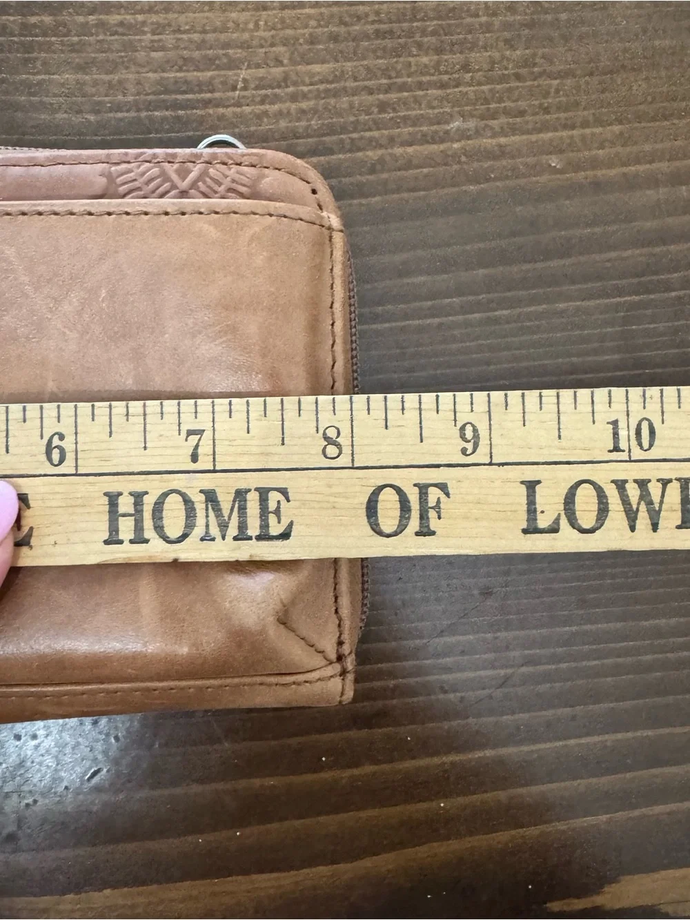 The Sak Crossbody Wristlet Wallet Bag Iris Brown Tooled Leather NO STRAP